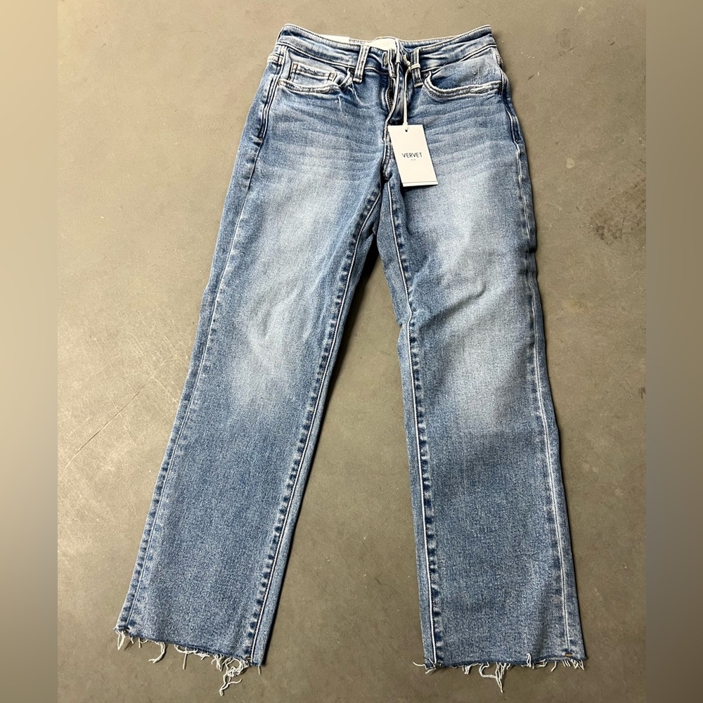 Vervet “Melissa”  Mid-Rise Stretch Straight Leg Jeans